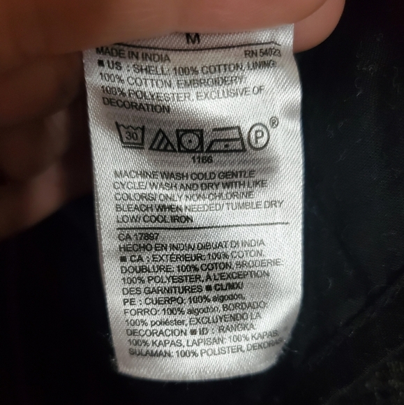 Old Navy Gauzy Cotton Embroidered Black Heirloom Dress size Medium - Picture 4 of 11